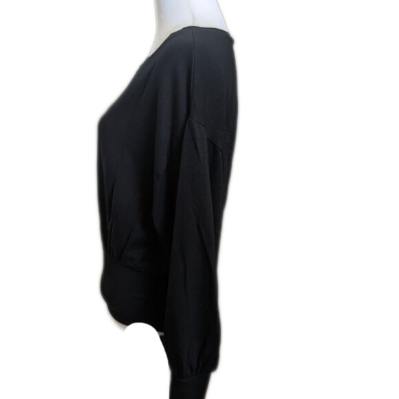 Express wide neck sweatshirt, wide sleeve, black with glitter sparkle, Small - Picture 2 of 9